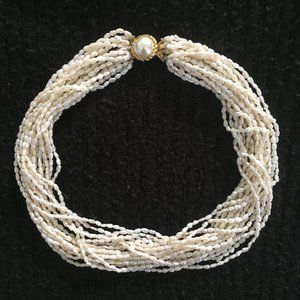 Baroque rice pearl necklace